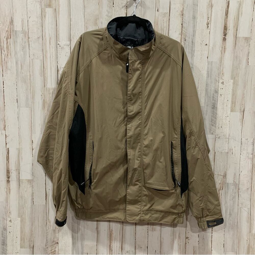 Footjoy Dryjoys Tan Windbreaker Rain‎ Jacket Golf Quick Dry Outdoors